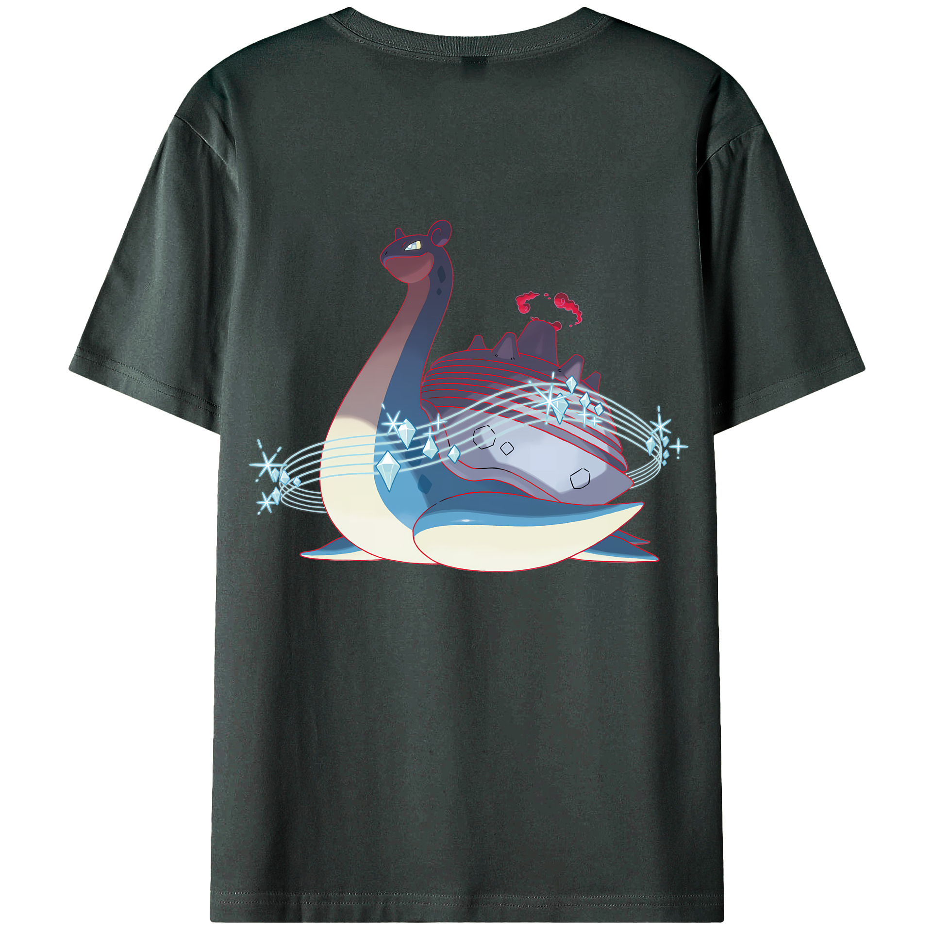 （画像用） ポケットモンスター Pokémon 綿100％ メンズ半袖Tシャツ（バックプリント） 通気性